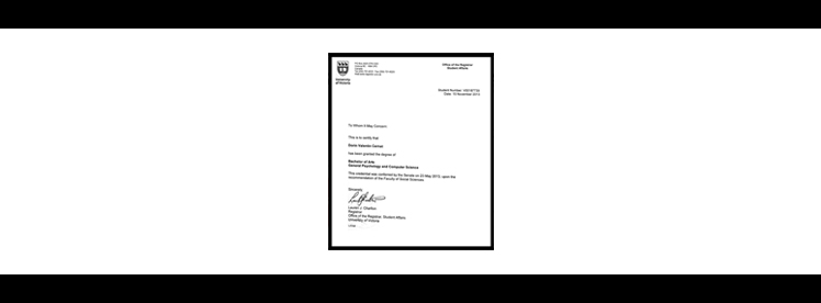 uvic registrar letter computer science