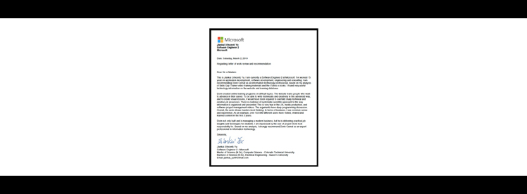 microsoft reference letter