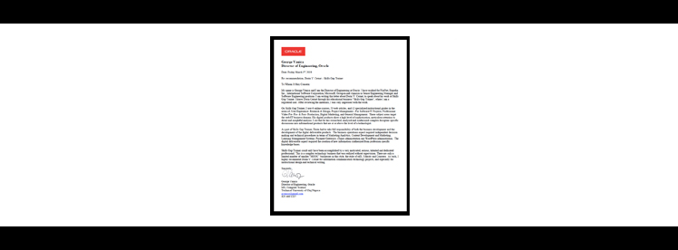 oracle reference letter