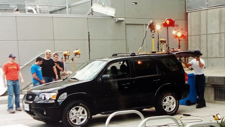 dorin and victoria team filming SUV scene