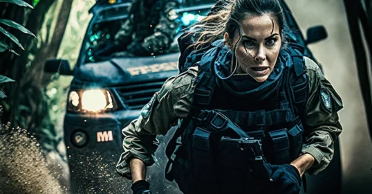 Canadian special forces team member chased by mercenary crew.