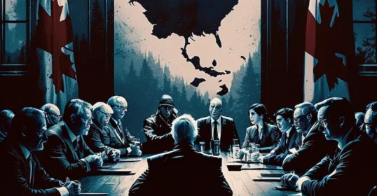 Dark maple leaf representing dark topics discussed in secret meetings.