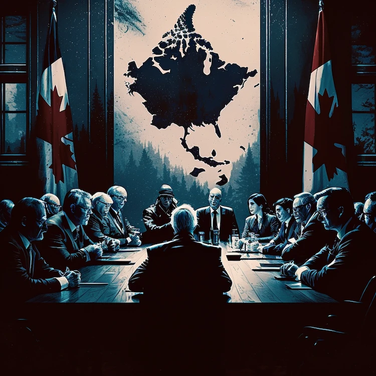 Dark maple leaf representing dark topics discussed in secret meetings.