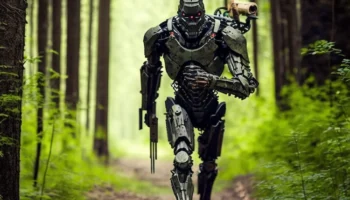 The dawn of Artificial General Intelligence, chase scene in forest.